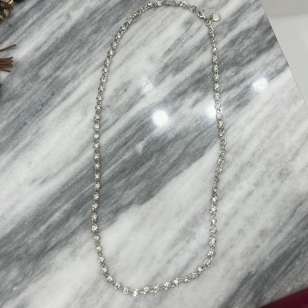 long cubic zirconia chain necklace